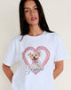 Afbeelding van Oversize Basic T-shirt in Wit met Gemini Motel Pet Print