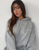 Afbeelding van Oversize Hoodie in Grijs Marl met Motel Scribble borduursel