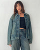 Afbeelding van Oversized Denim Jacket in Bruin Blauw Acid