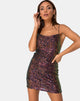 Afbeelding van Paiva Jurk in Drape Net Pailletten Iridescent Bourgondië