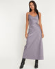 BEELD VAN Palasha Midaxi Dress in Satin Grey Ridge