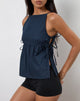 Afbeelding van Palsi Tie Side Vest Top in Navy