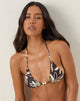 Afbeelding van Pami Bikini Top in Bruin en Ivoor Doodle Swirl met Kralen