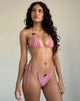 Afbeelding van Pami Bikini Top in Roze Glinstering met Zwarte Strik