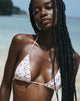 Afbeelding van Pami Bikini Top in Rood Bloemig Beige Gingham met Ruche