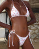 Afbeelding van Lentra Bikinibroekje in Rood Bloemig Beige Gingham met Ruche