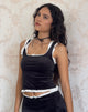 Afbeelding van Pansy Vest Top in Plat Fluweel Zwart