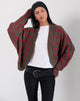Afbeelding van Pasha Shrug vest in rood en bruin streeppatroon