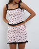 Afbeelding van Patricia Corset Top in Mooie Strik Roze met Zwart Mesh Ruffle