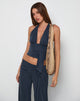 Afbeelding van Prilla Halter Top in Cupro Ocean Storm