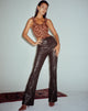 Afbeelding van Zolo broek in PU patchwork choco bruin