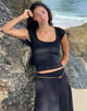 Afbeelding van Gianina Crop Top in Zwart Textuur Gehaakt