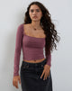 BEELD VAN Quebon Lange Mouw Top in Mauve