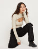Afbeelding van Raccet Crop Top met lange mouwen in Kokosmelk