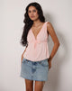 Afbeelding van Ralia Top met striksluiting in Peplum Lichtroze