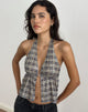 Afbeelding van Ramilo Top in pailletten Vintage Ruit Bruin