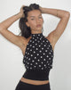 Afbeelding van Rania Rugloze Top in Polka Dot Zwart Wit