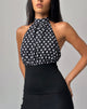 Afbeelding van Rania Rugloze Top in Basic Polka Zwart