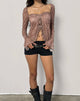 Afbeelding van Ratu Top in Mesh Vintage Paisley Roze