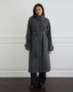 Afbeelding van Ravari Geriemde Trench Coat in Charcoal Check