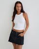 Afbeelding van Raw Hem Dart Minirok in Indigo