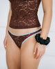 Afbeelding van Yinis Knickers in Chocolade Kant met Blauwe Binding