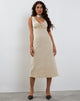 Afbeelding van Antari Midi Dress in Ecru Linnen