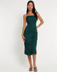 Afbeelding van Nosita Midi Dress in Satin Cheetah Forest Green