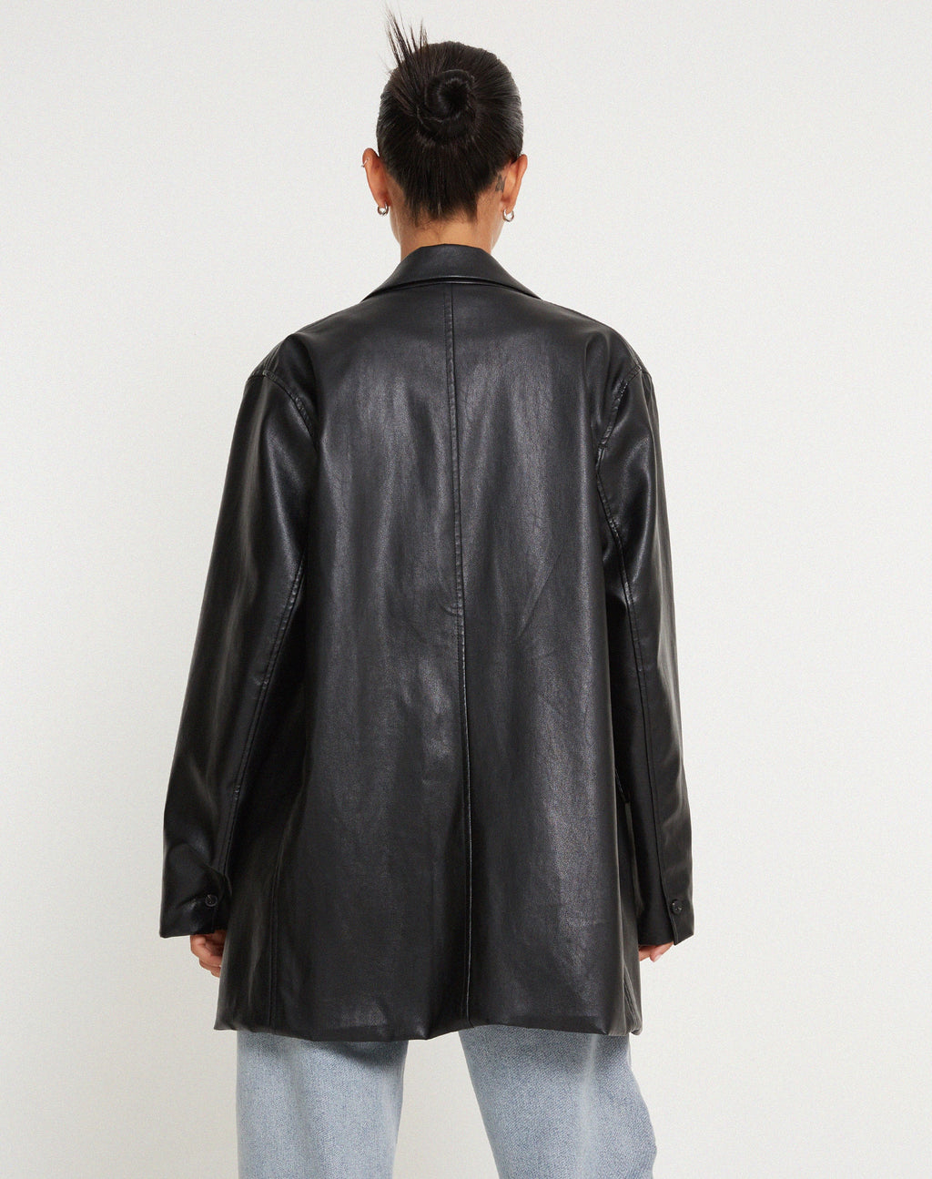 Saken Blazer in Pu Zwart