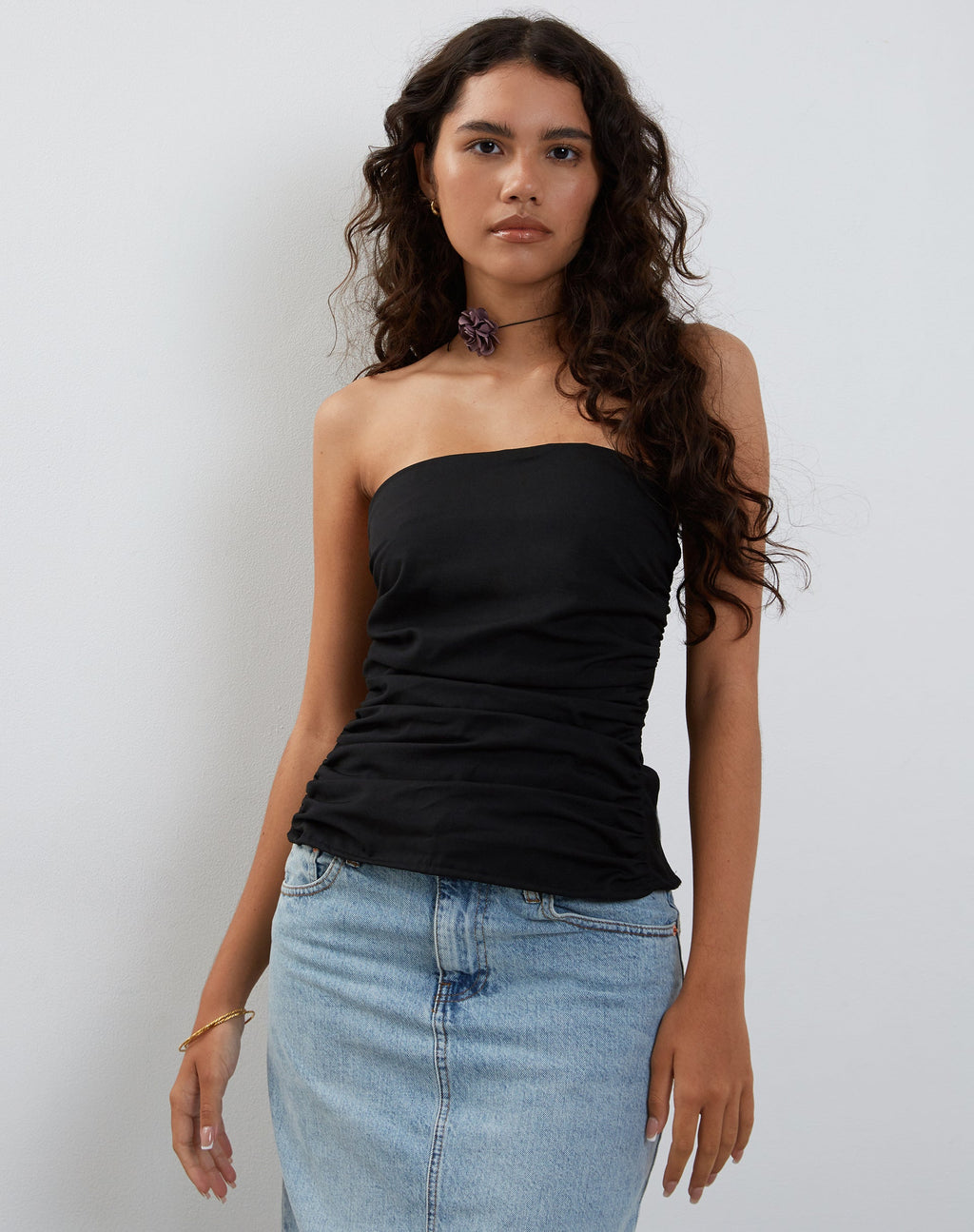 Tahari Stropdas-top met lange rug in zwart