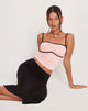 Afbeelding van Talasi Crop Top in Lichtroze met Zwarte Binding