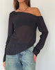 Afbeelding van Riot Asymmetrische Longline Top in Zwart Chiffon