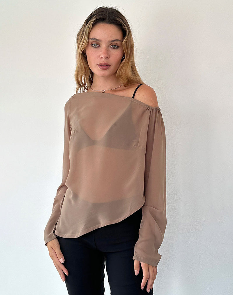 Riot Top in Chiffon Lichtbruin