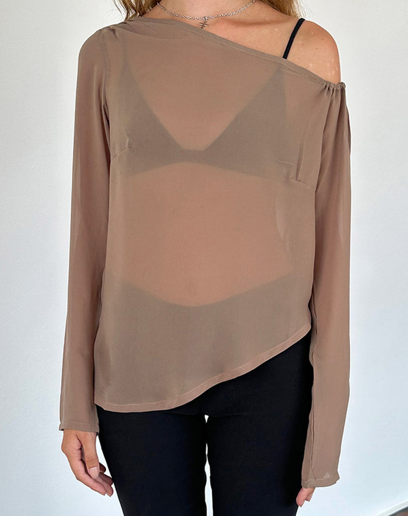 Riot Top in Chiffon Lichtbruin