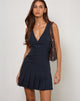 Afbeelding van Rita Pleat Mini Dress in Getailleerd Navy