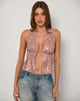 Afbeelding van Rokudo Haltertop in Boho Batik Sequin Roze