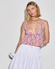 Afbeelding van Rolia Top met striksluiting in Ditsy Floral Blush Red