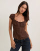 Afbeelding van Rolina Blouse in Chiffon Bruin