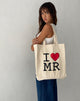 Afbeelding van I Heart MR boodschappentas in gebroken wit