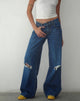 Afbeelding van Ripped Roomy Extra Wide Low Rise Jean in Mid Blue Used