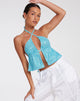 Afbeelding van Runita Crop Top in Drape Sequin Blue