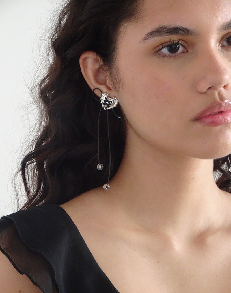Sadie Strik Oorbellen in Zilver