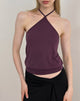 Afbeelding van Saerin Halter Top in Cupro Dieppaars