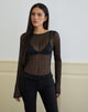 Afbeelding van Saezuru Top in Chiffon Plisse Shimmer Zwart