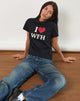 Afbeelding van Sakha Top in Zwart met I Love WFH Slogan