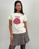 Afbeelding van Saki T-shirt in karnemelk met Party Time-opdruk