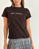 Afbeelding van Saki T-shirt in chocoladebruin met meisjesintuïtieprint