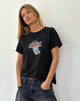 Afbeelding van Saki T-shirt in zwart met don't message me graphic