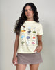 Afbeelding van Saki T-shirt in karnemelk Helende stenen horoscoop print