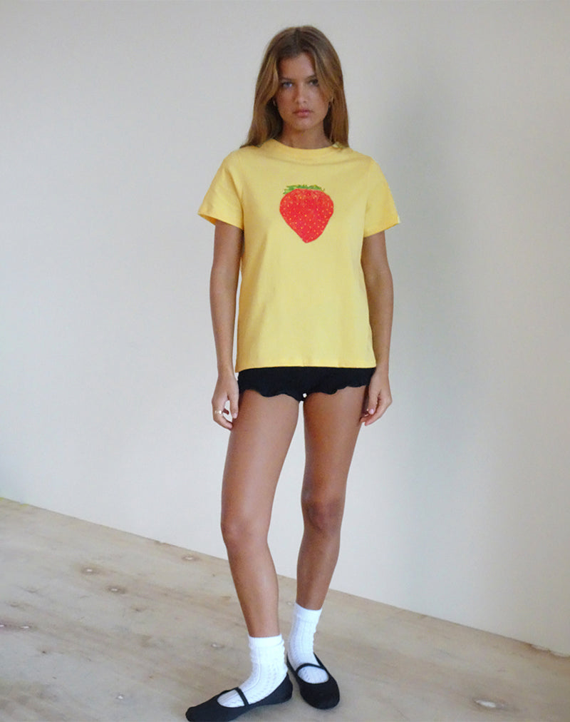Saki T-shirt in limonade oversized aardbei